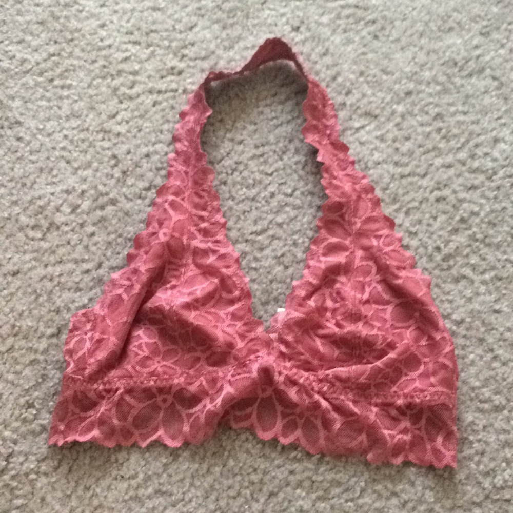 PINK Halter top Lace Bralette